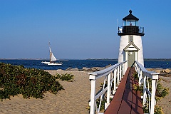 Brant Point Lighthouse Guides Mariners Into Nantucket Harbor